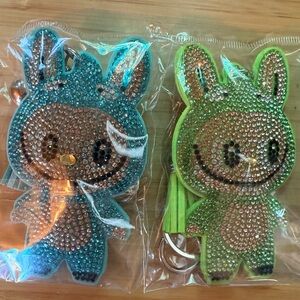 Bundle of 2, Brand New Labubu Crystal Bag Charms/Key Chains